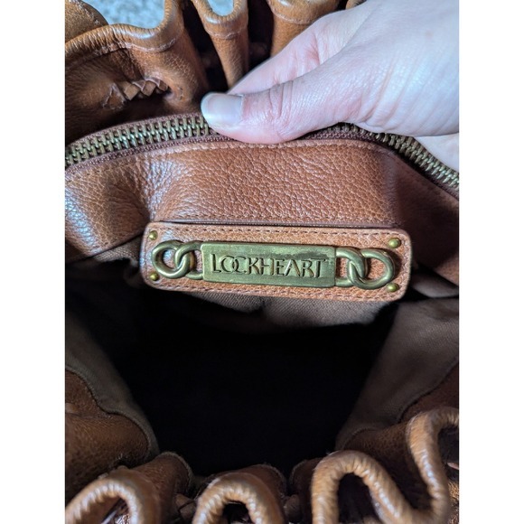 RARE Vintage Lockheart shoulder bag handtooled leather floral‎ paisley 90s y2k - Picture 9 of 13